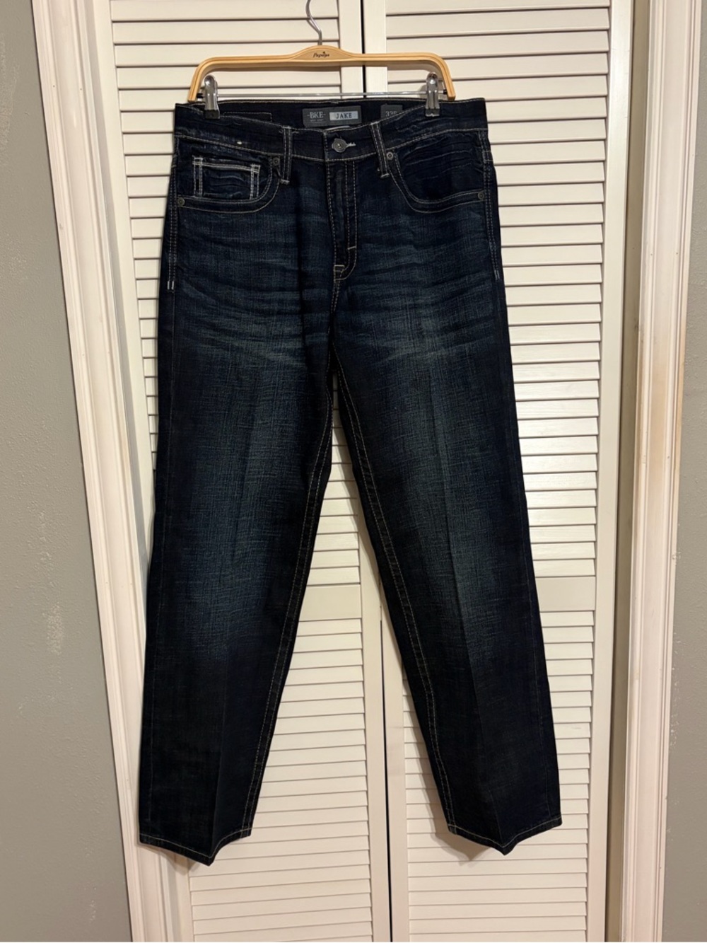 BKE Mens Dark Wash BootLeg Jeans